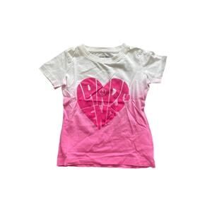LANDS' END GIRLS SIZE XXS WHITE AND PINK OMBRE T SHIRT